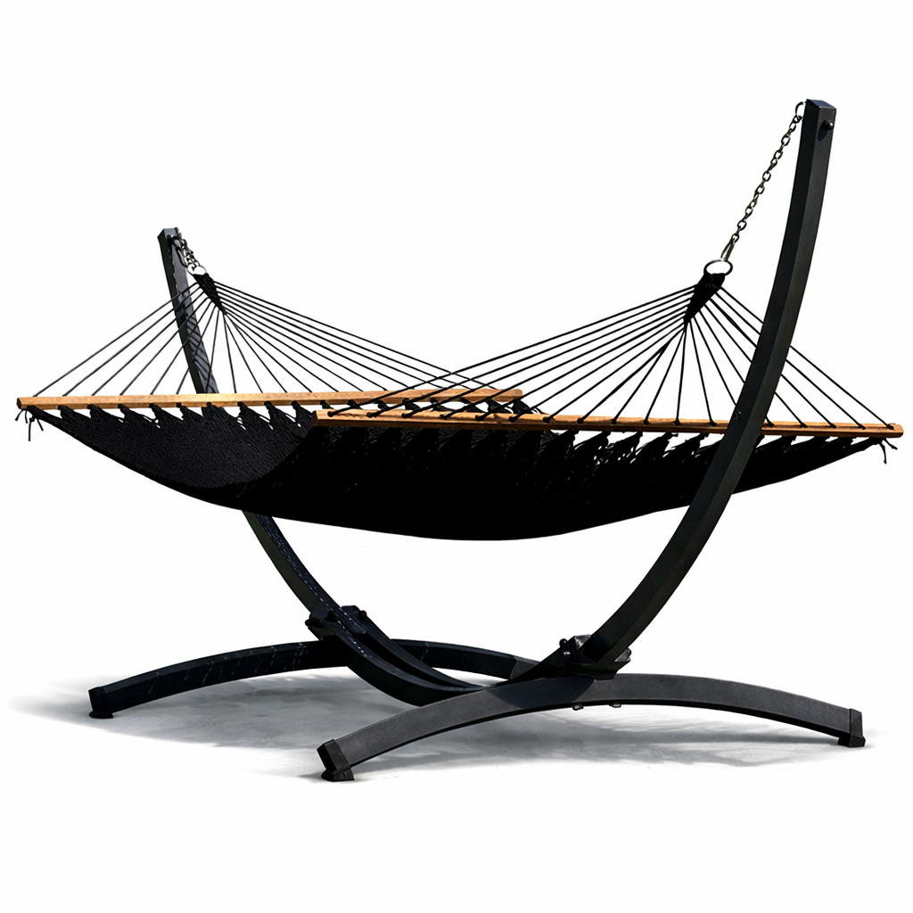 Hamac sur pied 2 personnes – support robuste – jardin extérieur