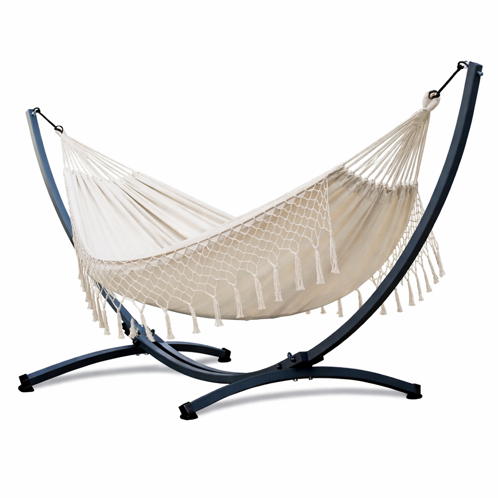 Hamac sur pied 2 personnes – structure métal – extérieur détente