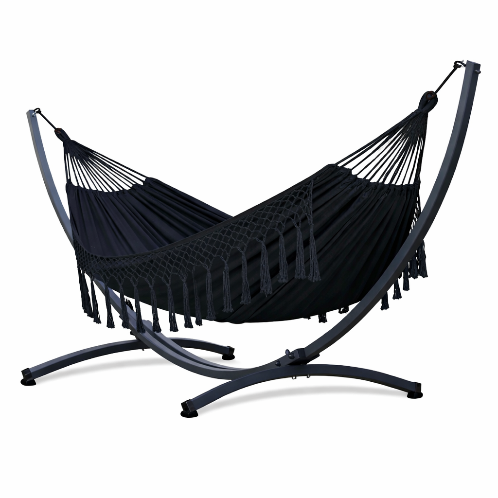 Hamac sur pied 2 personnes – structure métal – extérieur détente